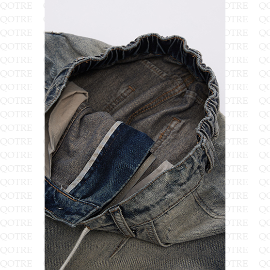 Street-Style-Jeans mit elastischem Bund, geradem Bein und lockerer Passform, gewaschen.