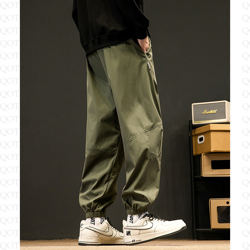 Pantalones anchos con parches, elasticidad y corte holgado