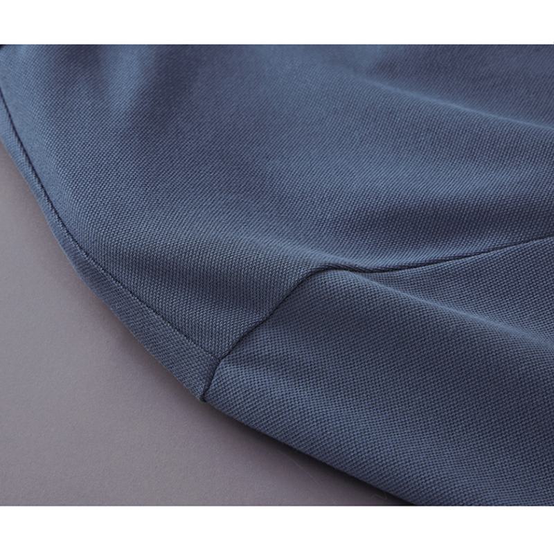 上質なシルキールスターの刺繍ビーズ付きラペルショートスリーブポロシャツ