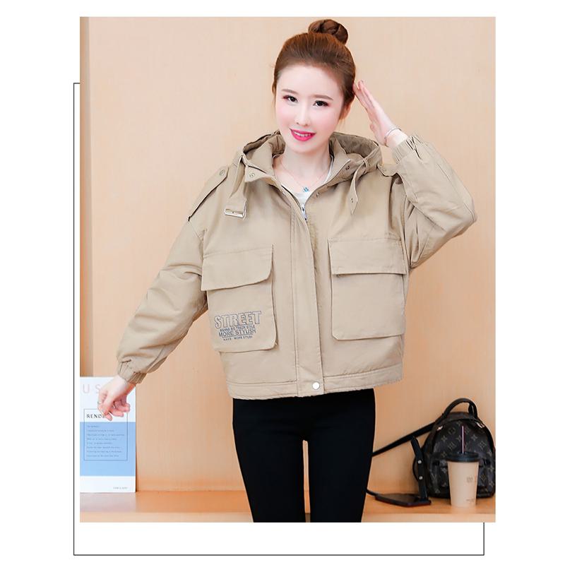 Chic Cropped Casual Loose Fit Sherpa-Lined Hooded Jacket