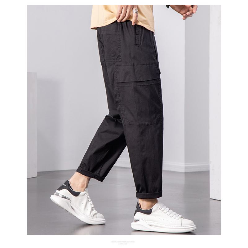Pantalones de lujo ligeros, versátiles, cómodos y holgados con lavado de trabajo