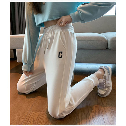 Pantalones deportivos rectos de ajuste suelto y adelgazantes para tallas grandes