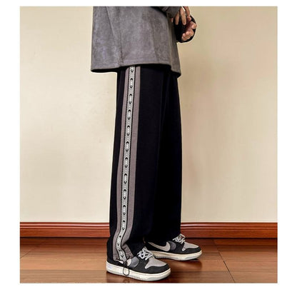 Pantalón deportivo de punto a la moda con corte suelto y cordón ajustable