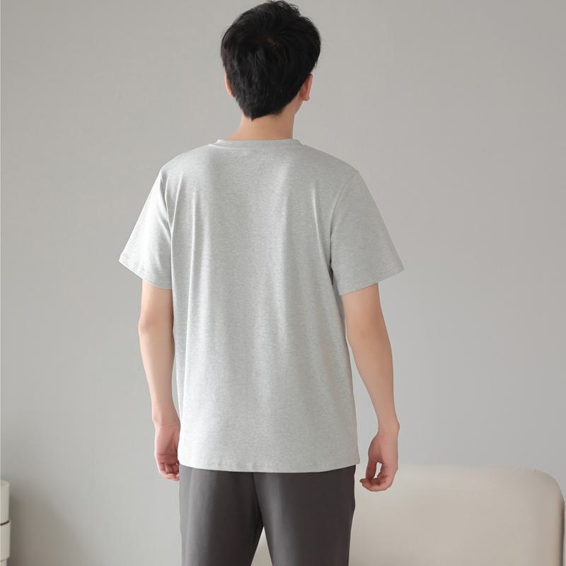Tightly Woven Pure Cotton Comfortable Round Neck Pocket Loose Fit Lounge Set