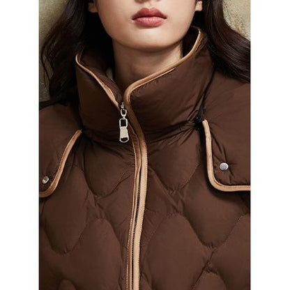 Quilted Thickened Zip-Up Down Jacket