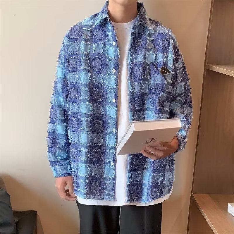 Lässiges, vielseitiges Harajuku-Stil Langarmhemd mit eckigem Kragen